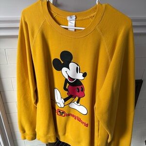 Disney Yellow Mickey Mouse Crewneck Sweatshirt